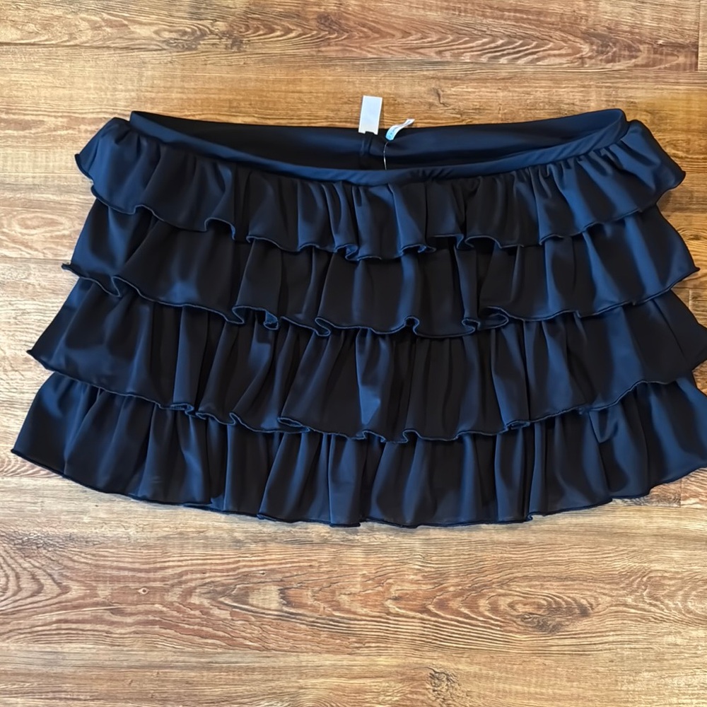 Urban Outfitters Black Ruffled Mini Skirt with biker shorts built in.